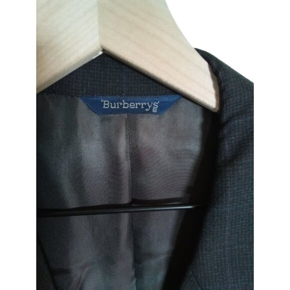 Burberry Vintage Wool Charcoal Gray Plaid 2 Piece Double Breasted Suit Size 41 - Picture 5 of 15